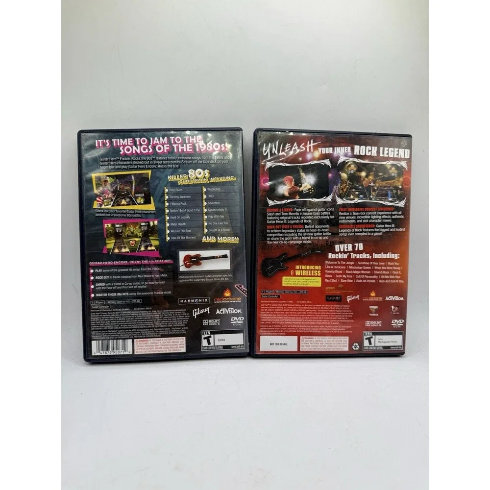 Lot Of 2 : PlayStation 2 Guitar Hero Encore Rocks The 80s & Legends Of Rock Game